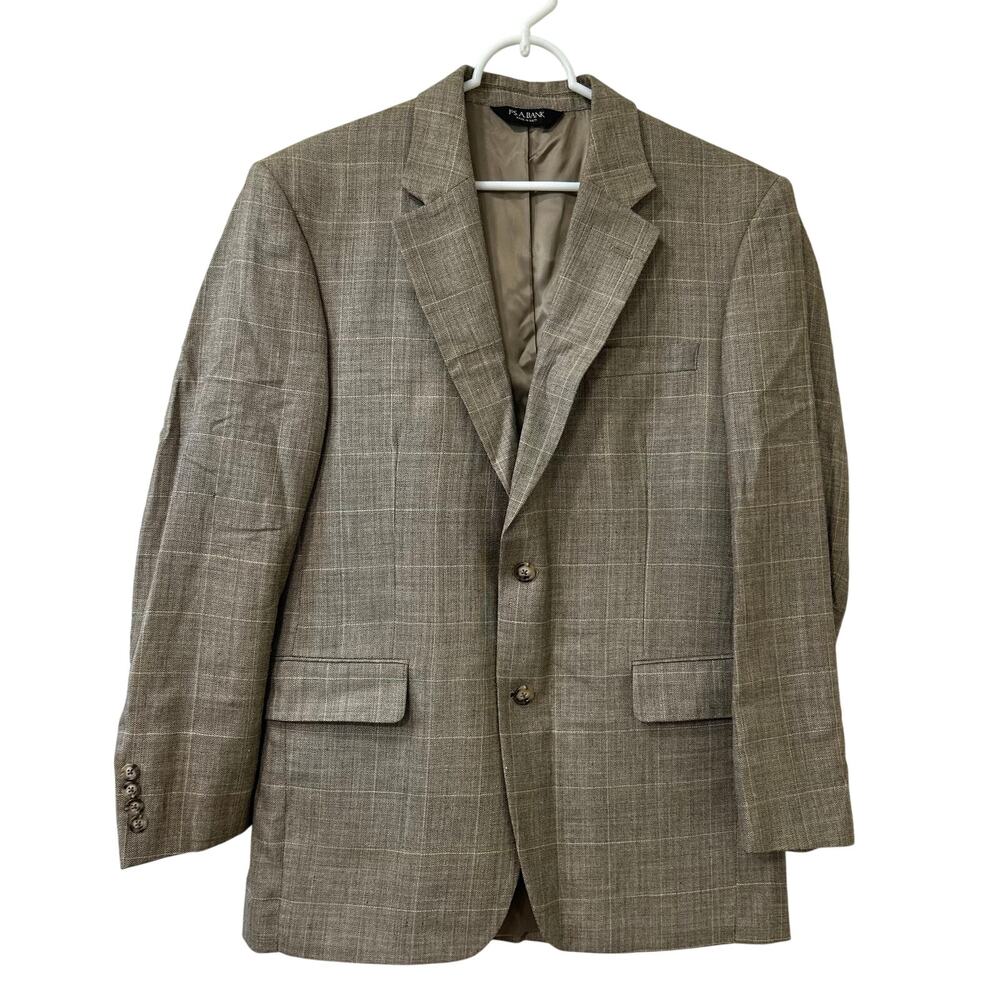 Joseph A. Bank Travelers Mens Sz 40R Silk Wool & Linen Suit Jacket Blazer Office
